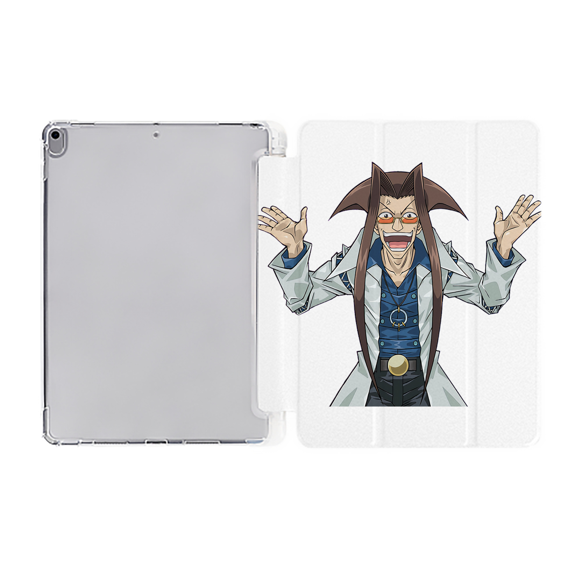 （画像用） 遊☆戯☆王 Yu-Gi-Oh! IPad ケース ペン収納付き 三つ折りスタンド PUレザー×シリコン 対応機種9.5/10.5/10.9インチ